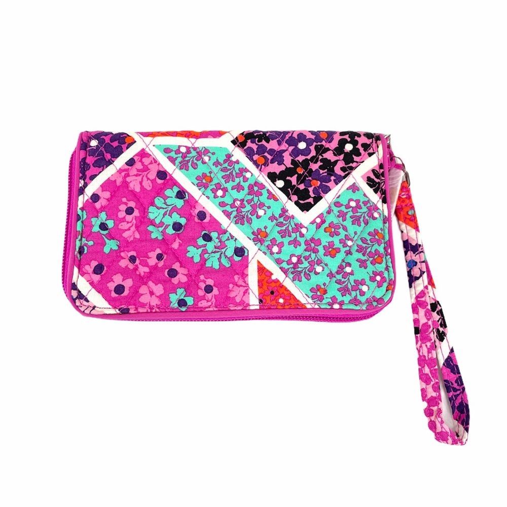 Vera Bradley Grab and Go Wristlet RFID Modern Medley Pink